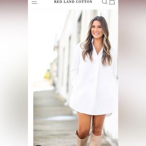 Red Land Cotton 3/4 sleeve Tunic